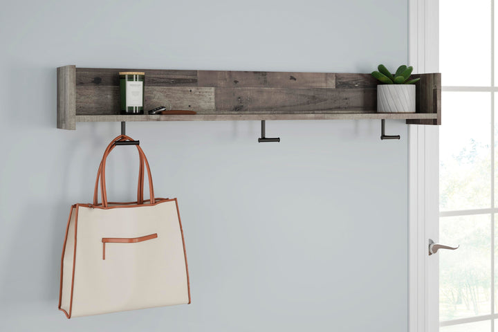 Neilsville Wall Mounted Coat Rack with Shelf - Multi Gray (2)