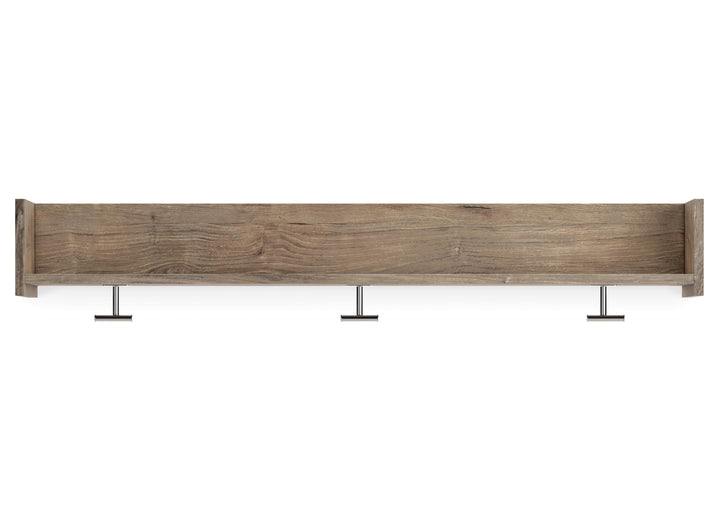 Oliah Wall Mounted Coat Rack with Shelf - Natural (3)