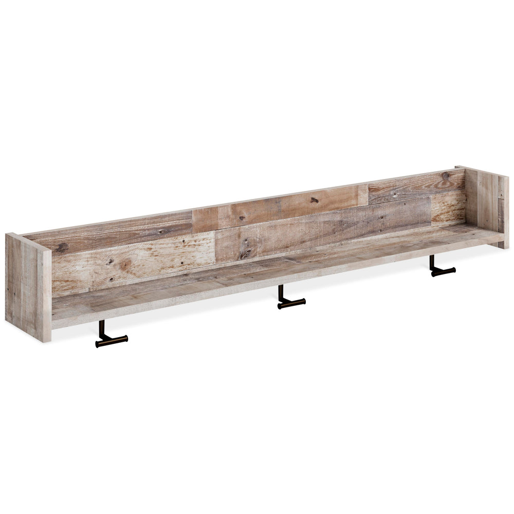 Neilsville Wall Mounted Coat Rack with Shelf - Whitewash (1)