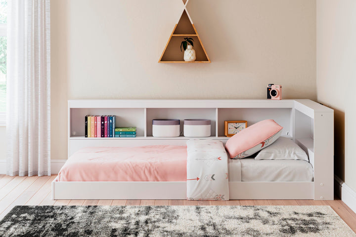 Piperton Twin Bookcase Storage Bed - White (2)