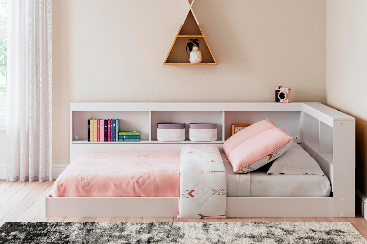 Piperton Full Bookcase Storage Bed - White (2)