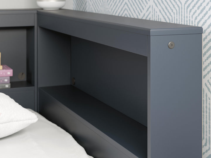 Simmenfort Twin Bookcase Storage Bed - Blue (9)