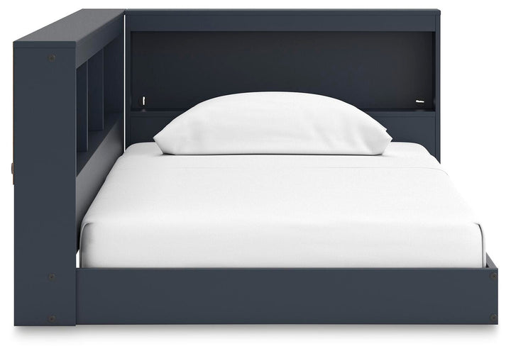 Simmenfort Twin Bookcase Storage Bed - Blue (5)