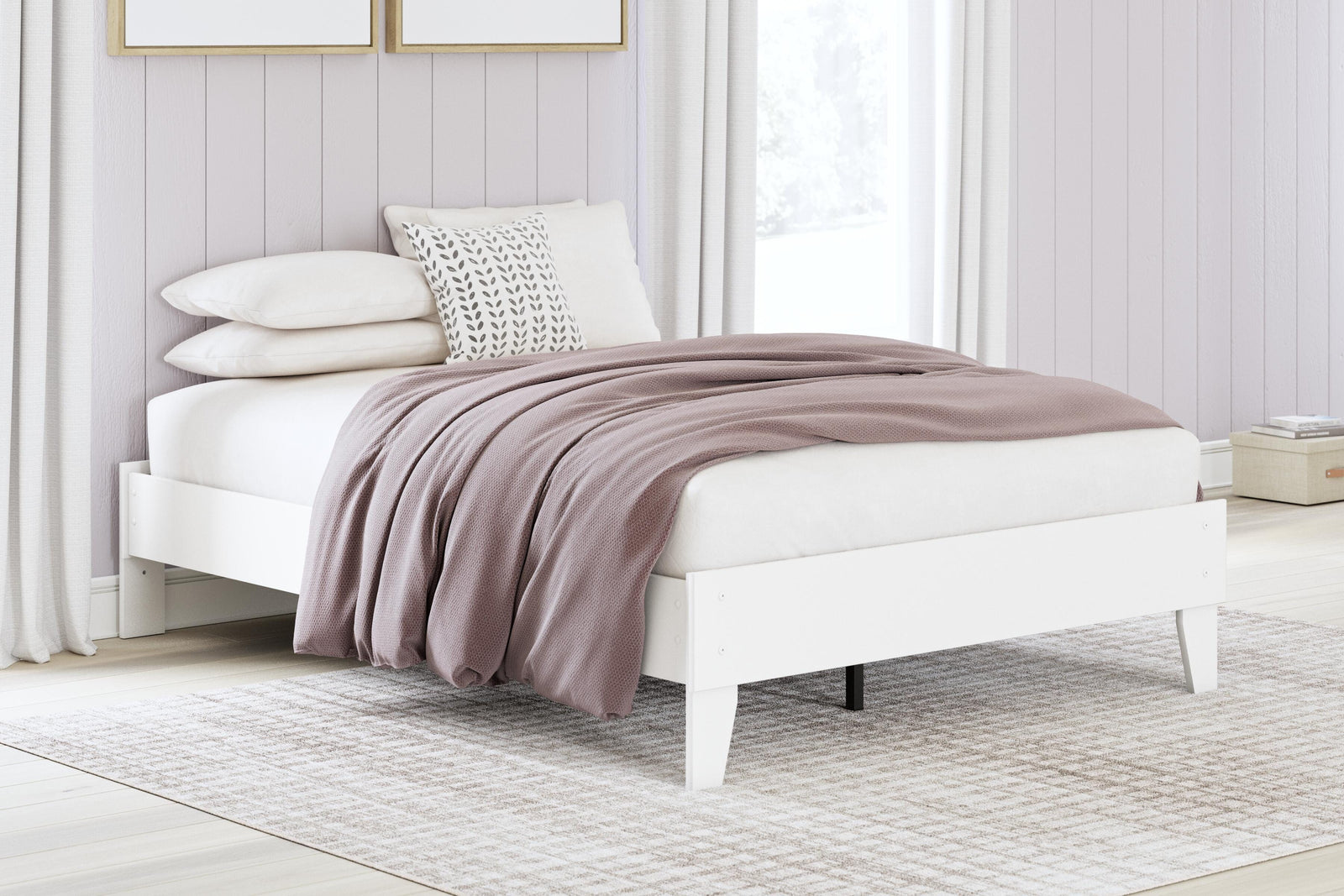 Hallityn Full Platform Bed - White (2)
