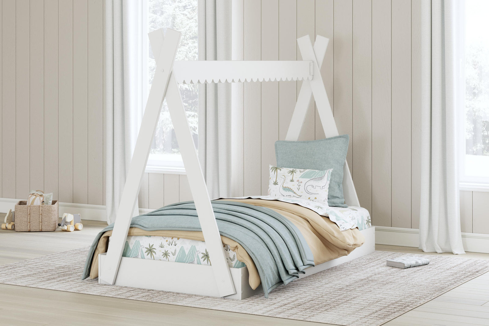 Hallityn Twin Tent Bed - White (2)