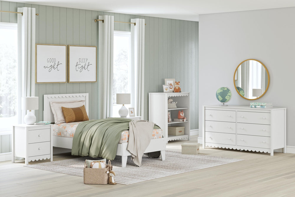 Hallityn Twin Panel Platform Bed - White (10)