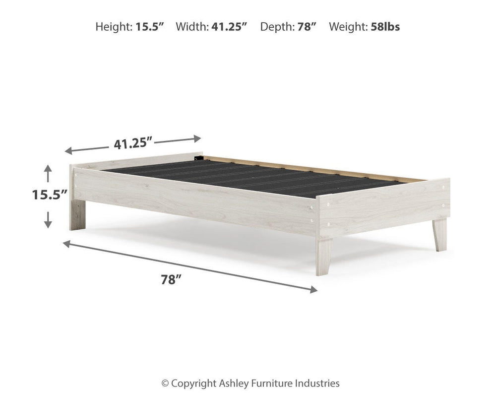 Socalle Twin Platform Bed - Beige (4)
