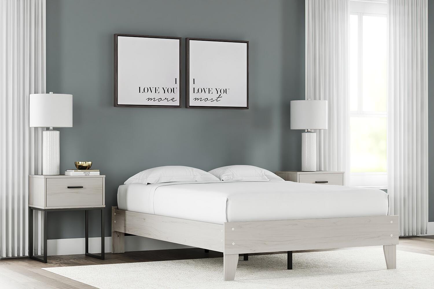 Socalle Queen Platform Bed - Beige (2)