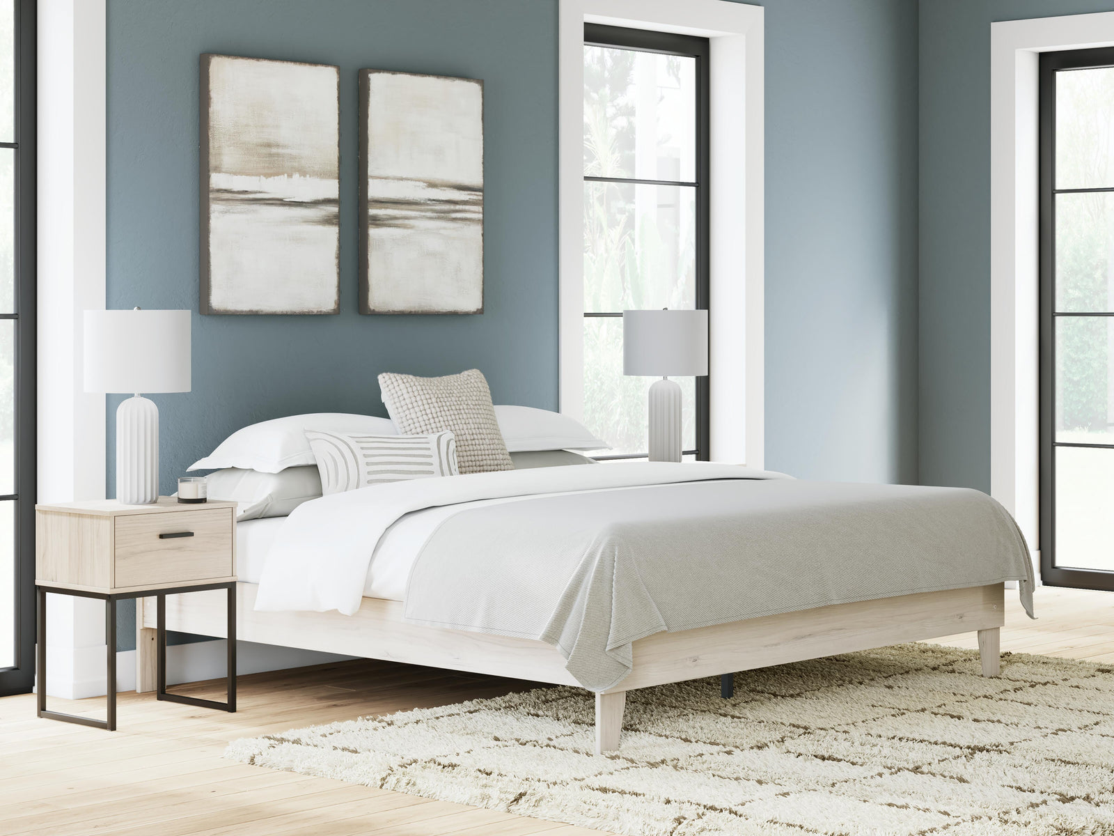 Socalle King Platform Bed - Beige (2)