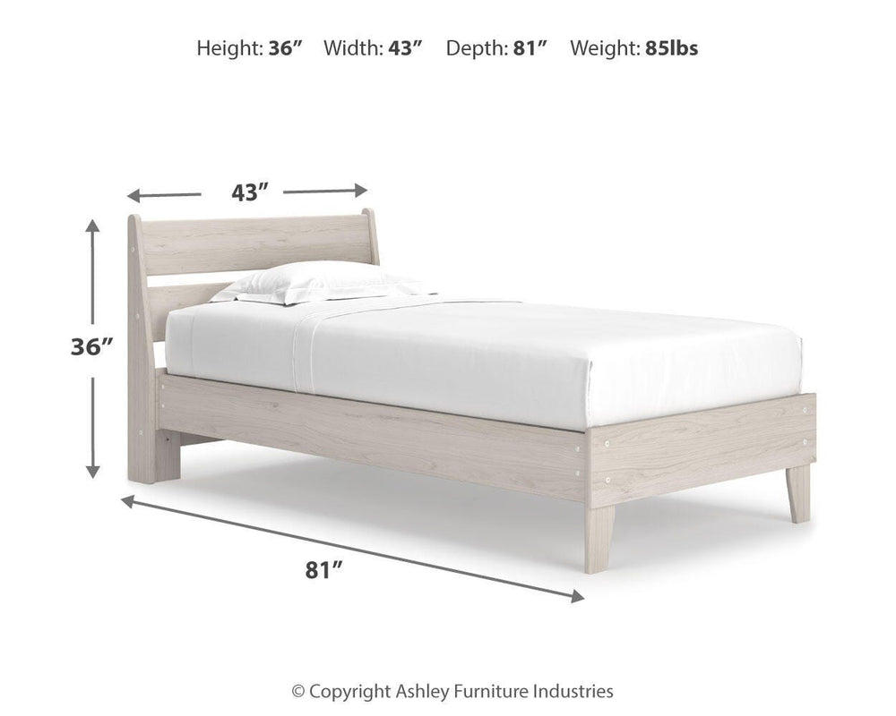 Socalle Twin Panel Platform Bed - Beige (4)