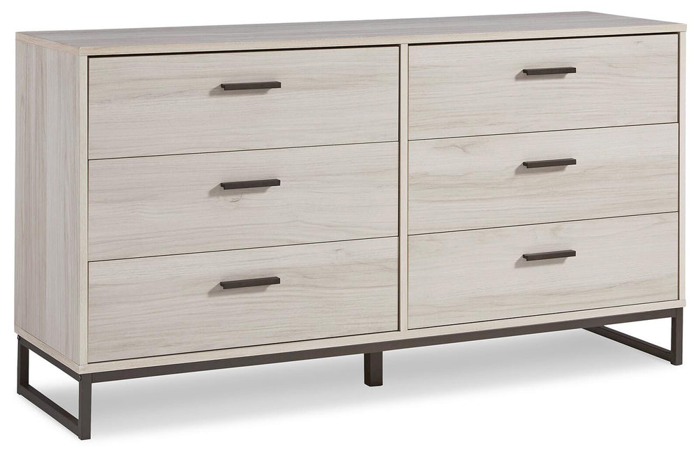 Socalle Queen Panel Platform Bed with Dresser and Nightstand - Light Natural (3)