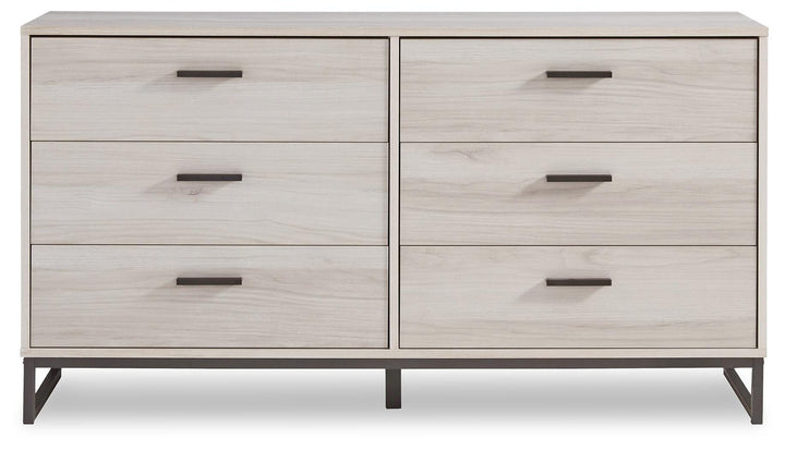 Socalle Queen Panel Platform Bed with Dresser and Nightstand - Light Natural (2)