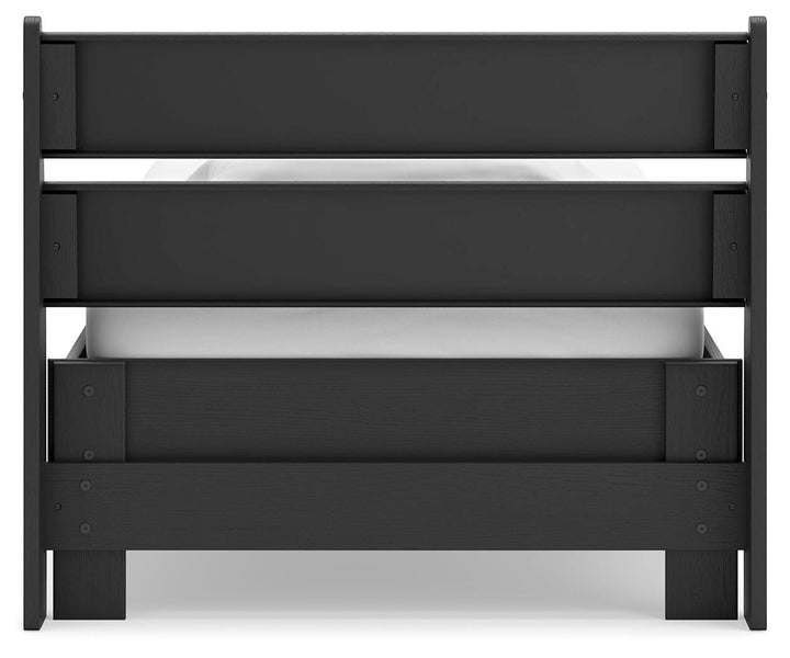 Socalle Twin Panel Platform Bed - Black (7)