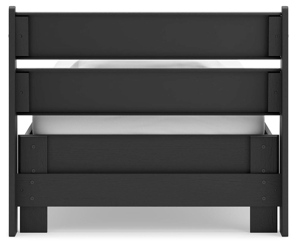 Socalle Twin Panel Platform Bed - Black (7)