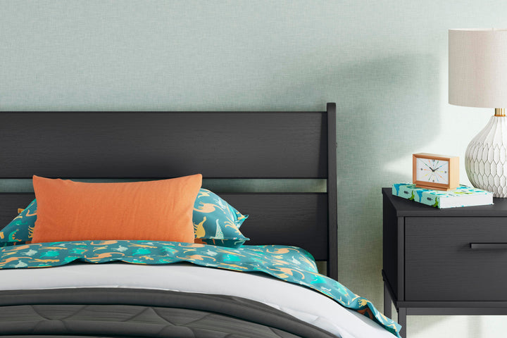 Socalle Twin Panel Platform Bed - Black (5)
