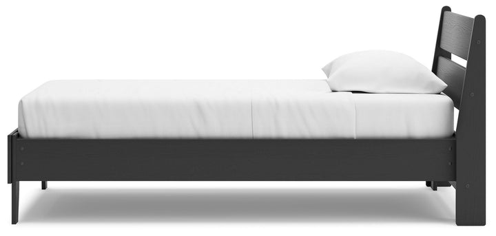 Socalle Twin Panel Platform Bed - Black (8)