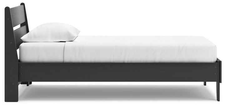 Socalle Twin Panel Platform Bed - Black (9)