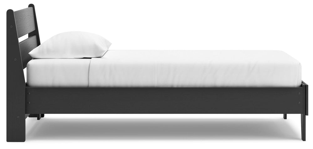 Socalle Twin Panel Platform Bed - Black (9)