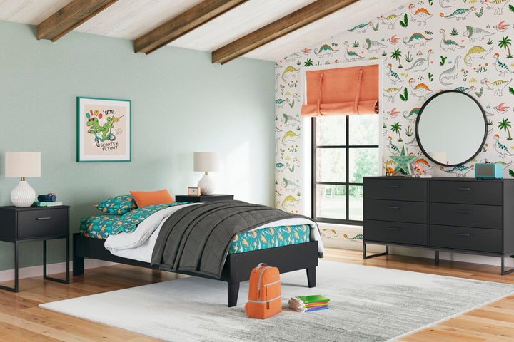Socalle Twin Platform Bed - Black (9)