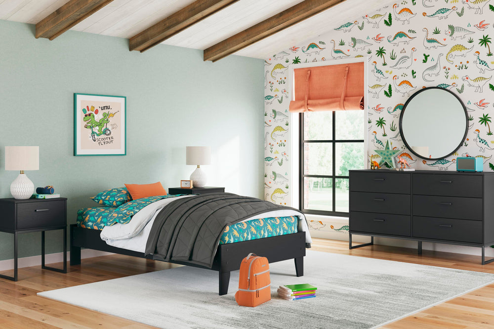 Socalle Twin Platform Bed - Black (9)
