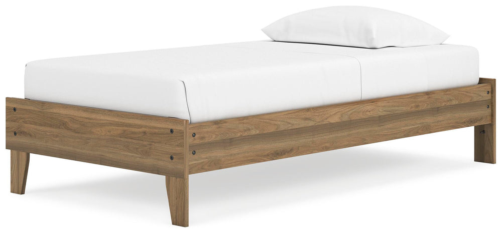 Deanlow Twin Platform Bed - Light Brown (4)