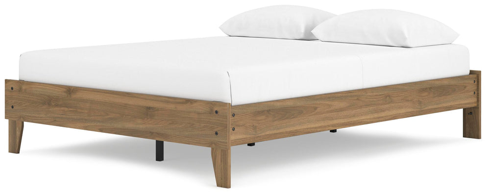 Deanlow Queen Platform Bed - Light Brown (4)