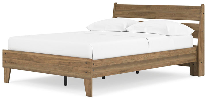 Deanlow Full Platform Panel Bed - Light Brown (4)