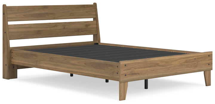 Deanlow Full Platform Panel Bed - Light Brown (3)