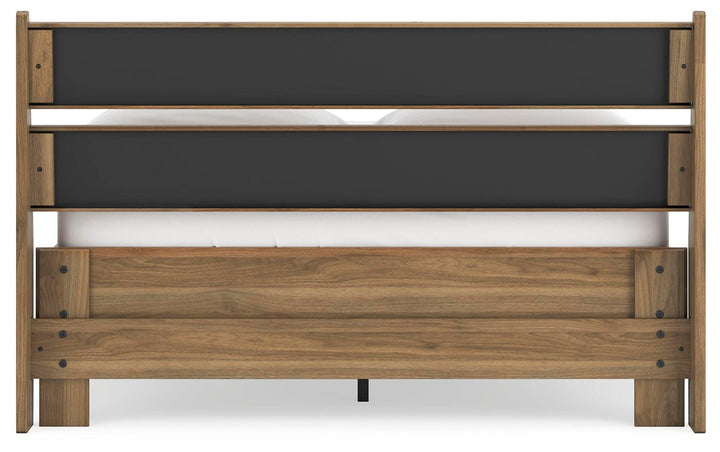 Deanlow Full Platform Panel Bed - Light Brown (6)