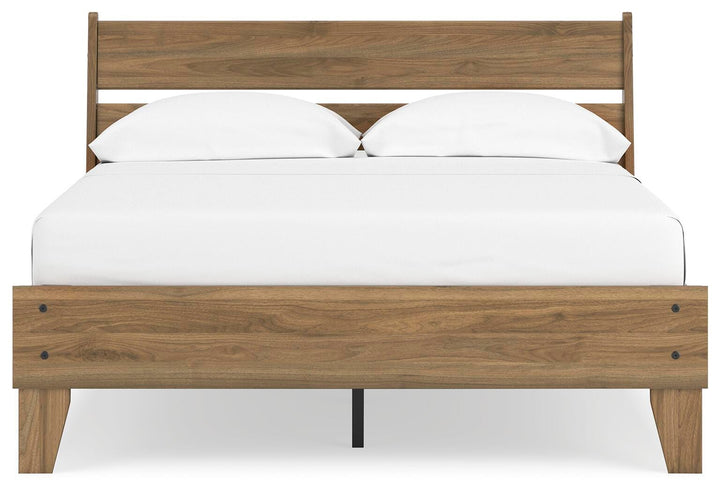 Deanlow Full Platform Panel Bed - Light Brown (5)