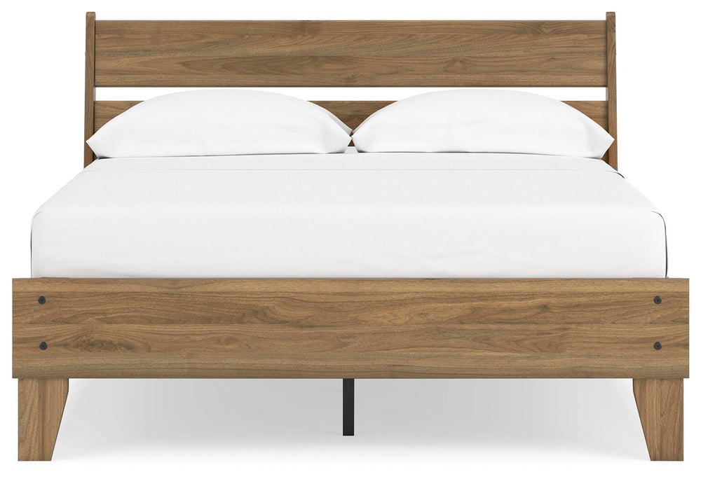 Deanlow Full Platform Panel Bed - Light Brown (5)