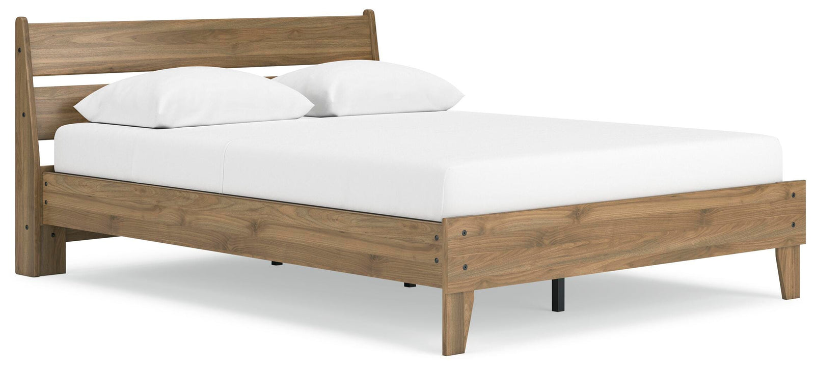 Deanlow Queen Platform Panel Bed - Light Brown (1)
