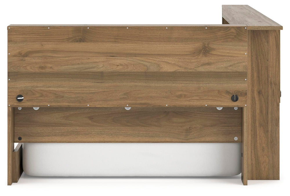 Deanlow Twin Bookcase Storage Bed - Light Brown (5)