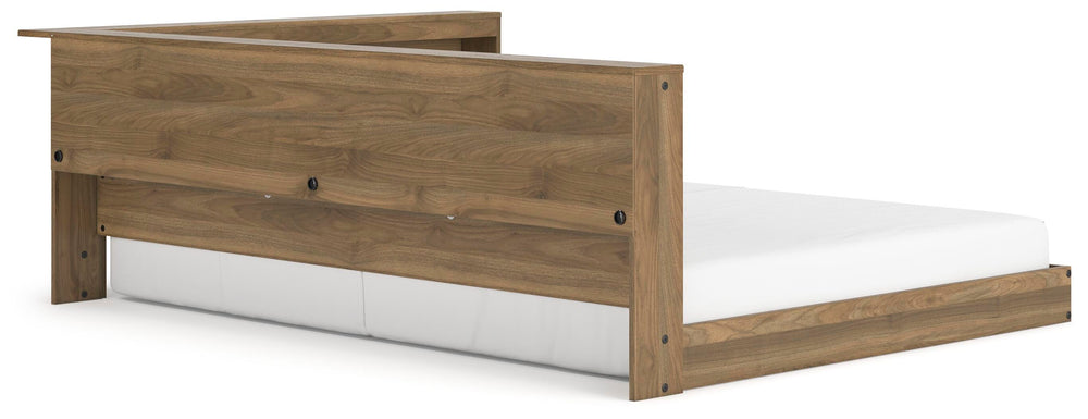 Deanlow Full Bookcase Storage Bed - Light Brown (4)