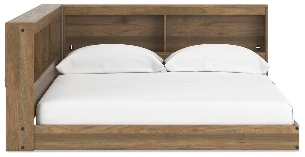 Deanlow Full Bookcase Storage Bed - Light Brown (6)