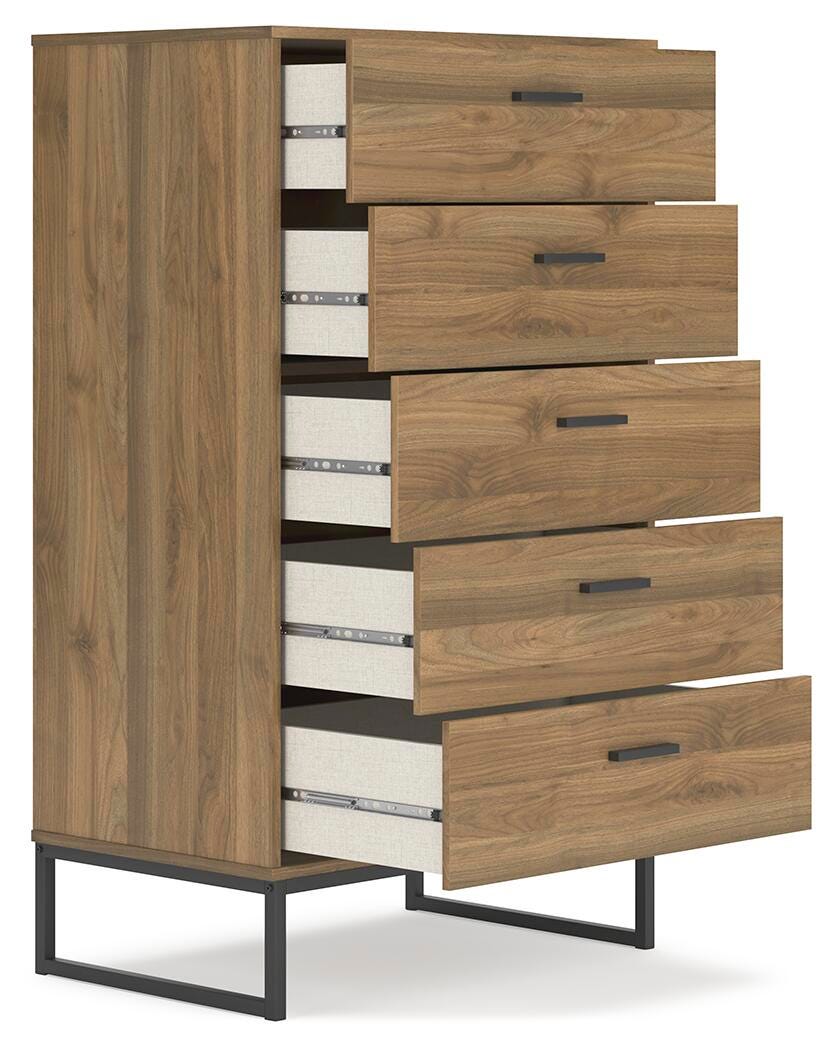 Deanlow Chest of Drawers - Light Brown (5)