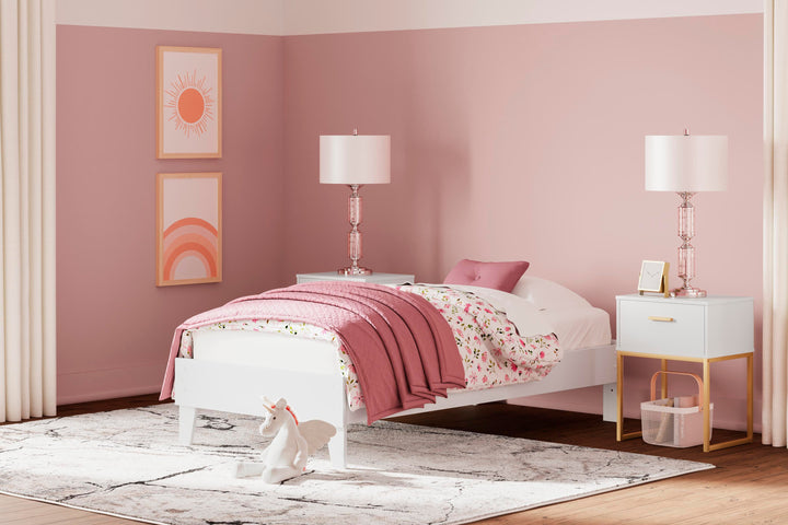 Socalle Twin Platform Bed - White (2)