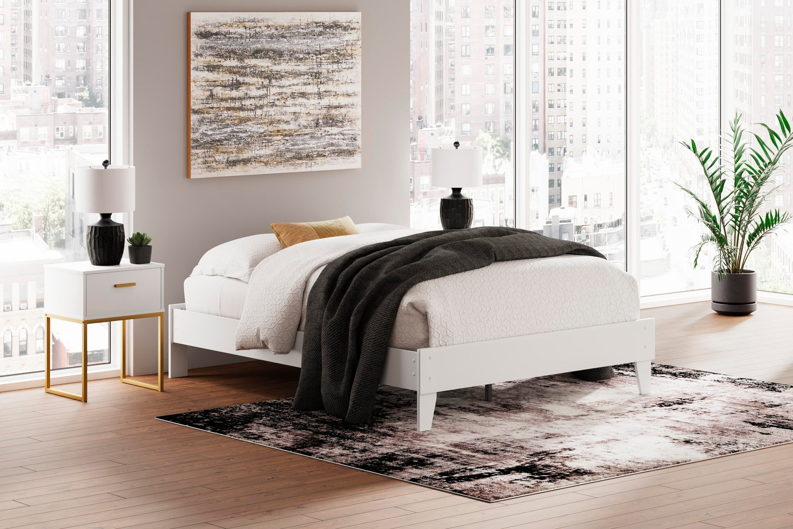 Socalle Queen Platform Bed - White (2)
