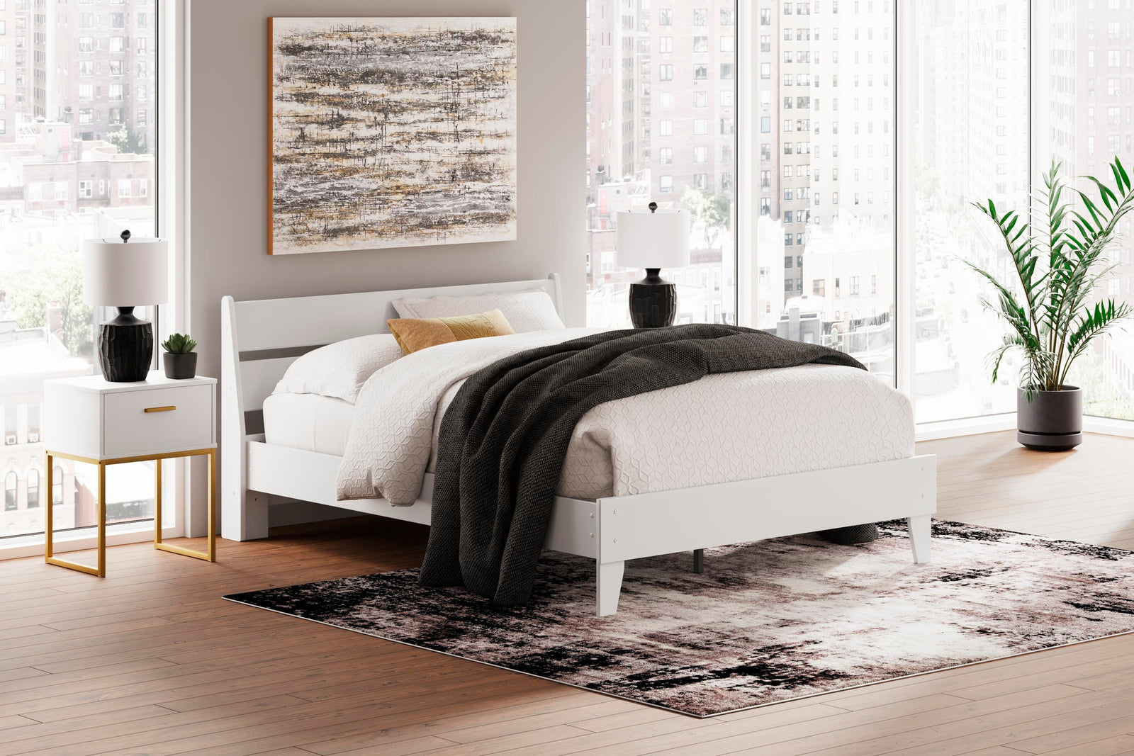 Socalle Queen Panel Platform Bed - White (1)
