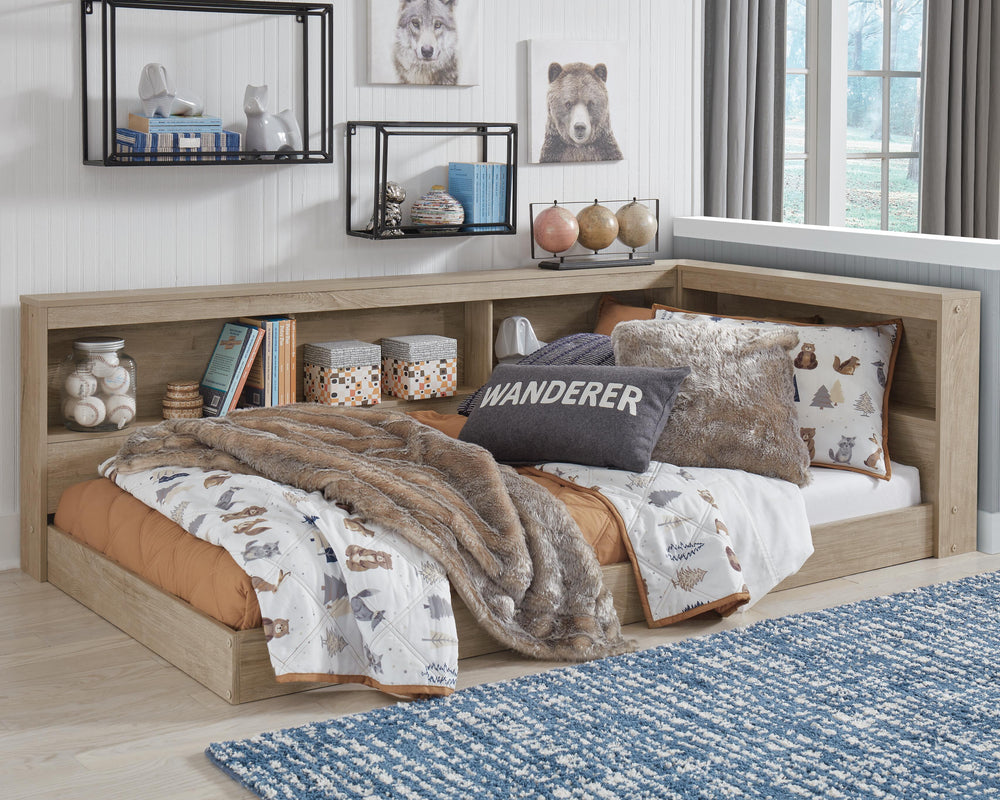 Oliah Twin Bookcase Storage Bed - Natural (2)