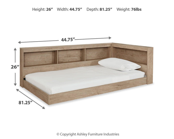 Oliah Twin Bookcase Storage Bed - Natural (4)