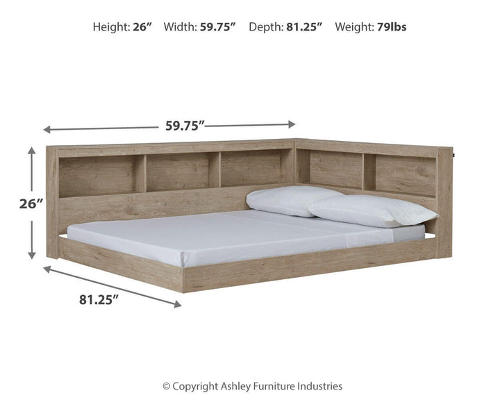 Oliah Full Bookcase Storage Bed - Natural (4)