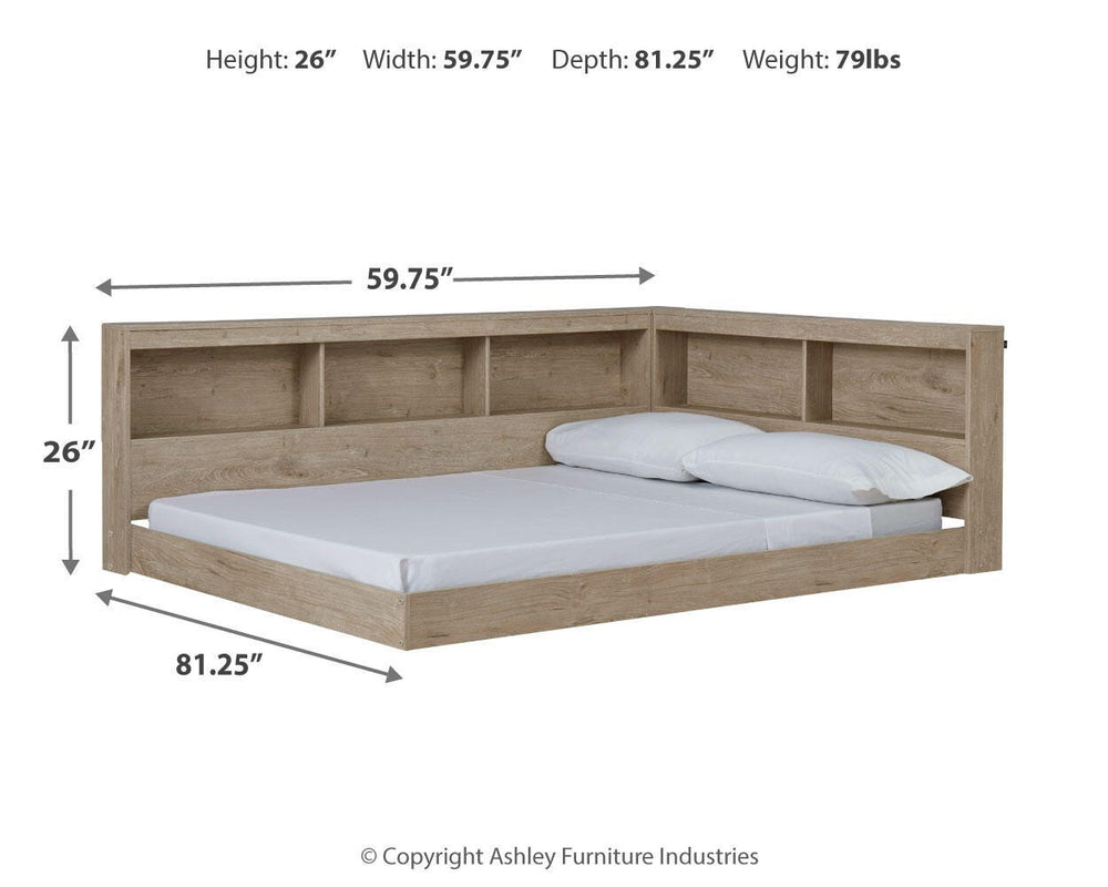 Oliah Full Bookcase Storage Bed - Natural (4)