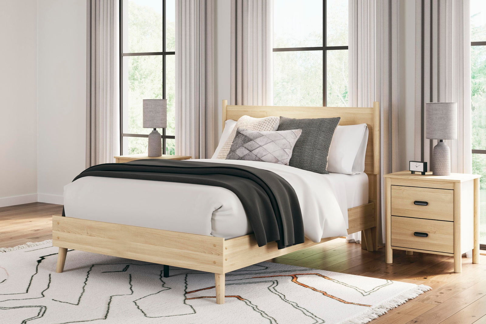 Cabinella Full Platform Panel Bed - Beige (2)