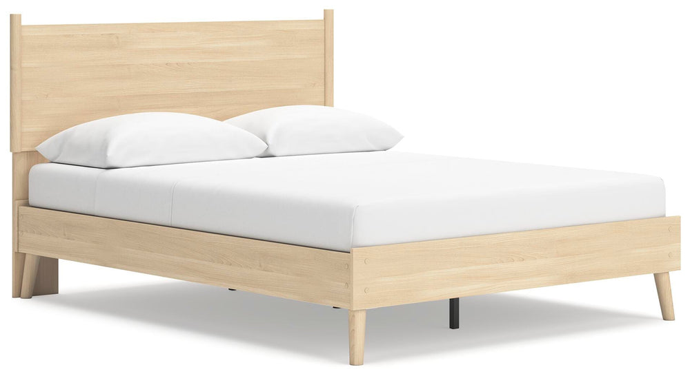 Cabinella Queen Platform Panel Bed - Beige (1)