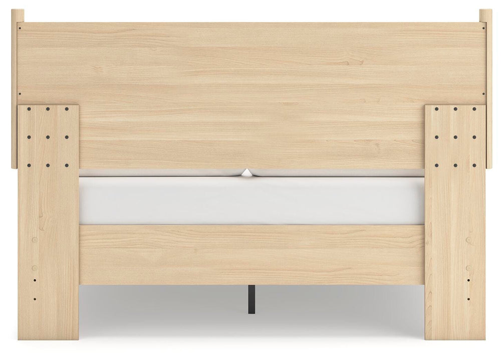 Cabinella Queen Platform Panel Bed - Beige (6)