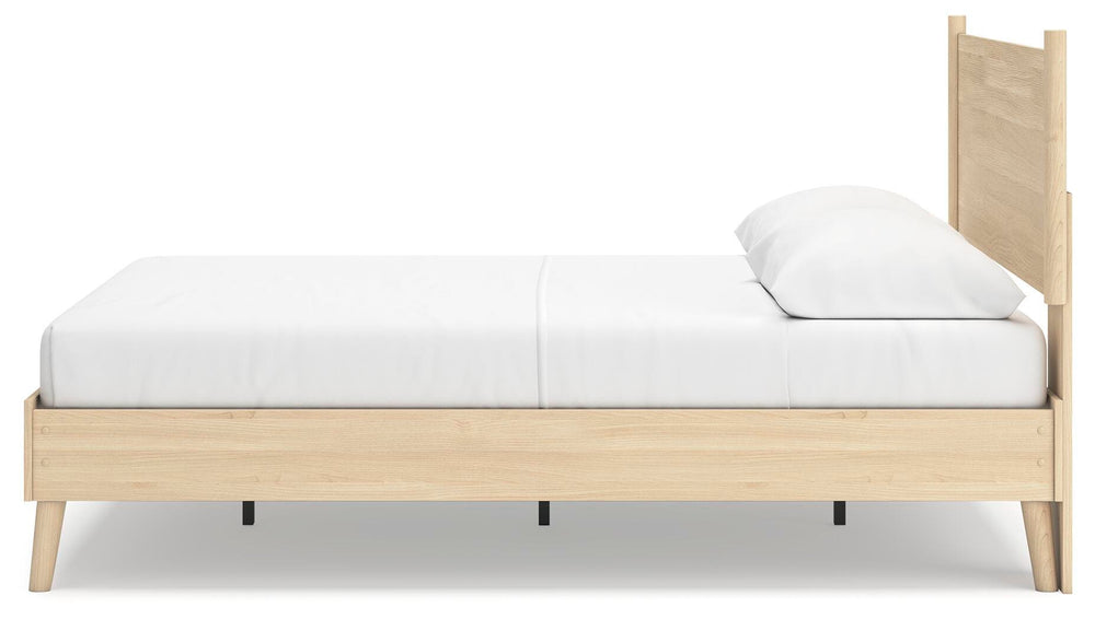 Cabinella Queen Platform Panel Bed - Beige (7)