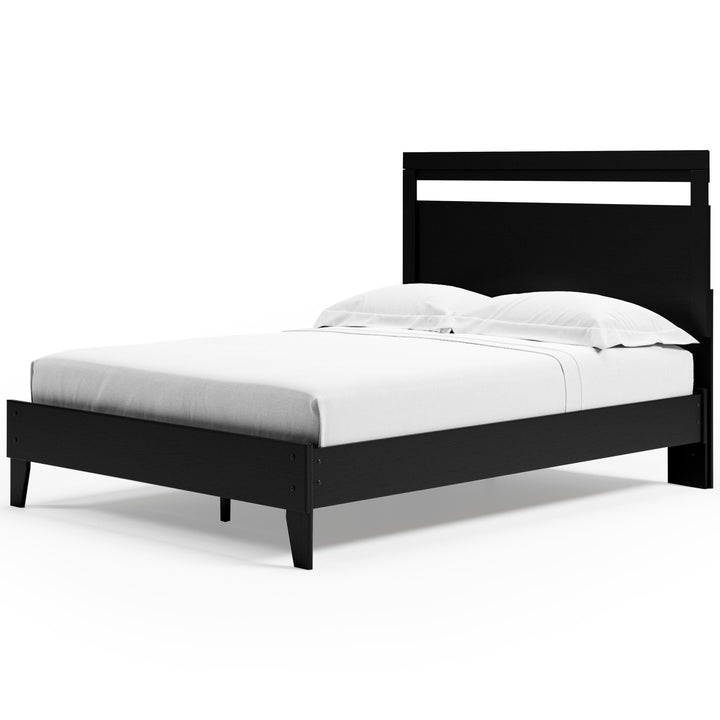 Finch Queen Panel Platform Bed - Black/Brown (5)