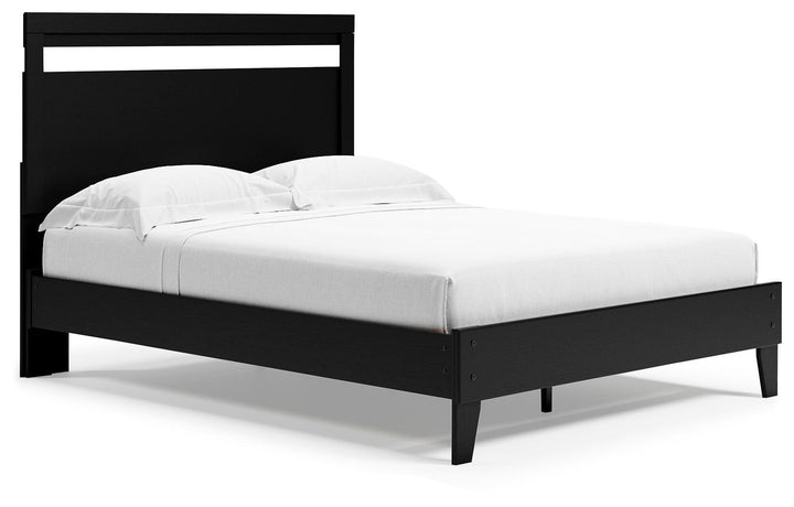Finch Queen Panel Platform Bed - Black/Brown (1)