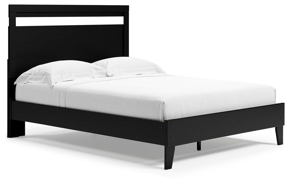 Finch Queen Panel Platform Bed - Black/Brown (1)
